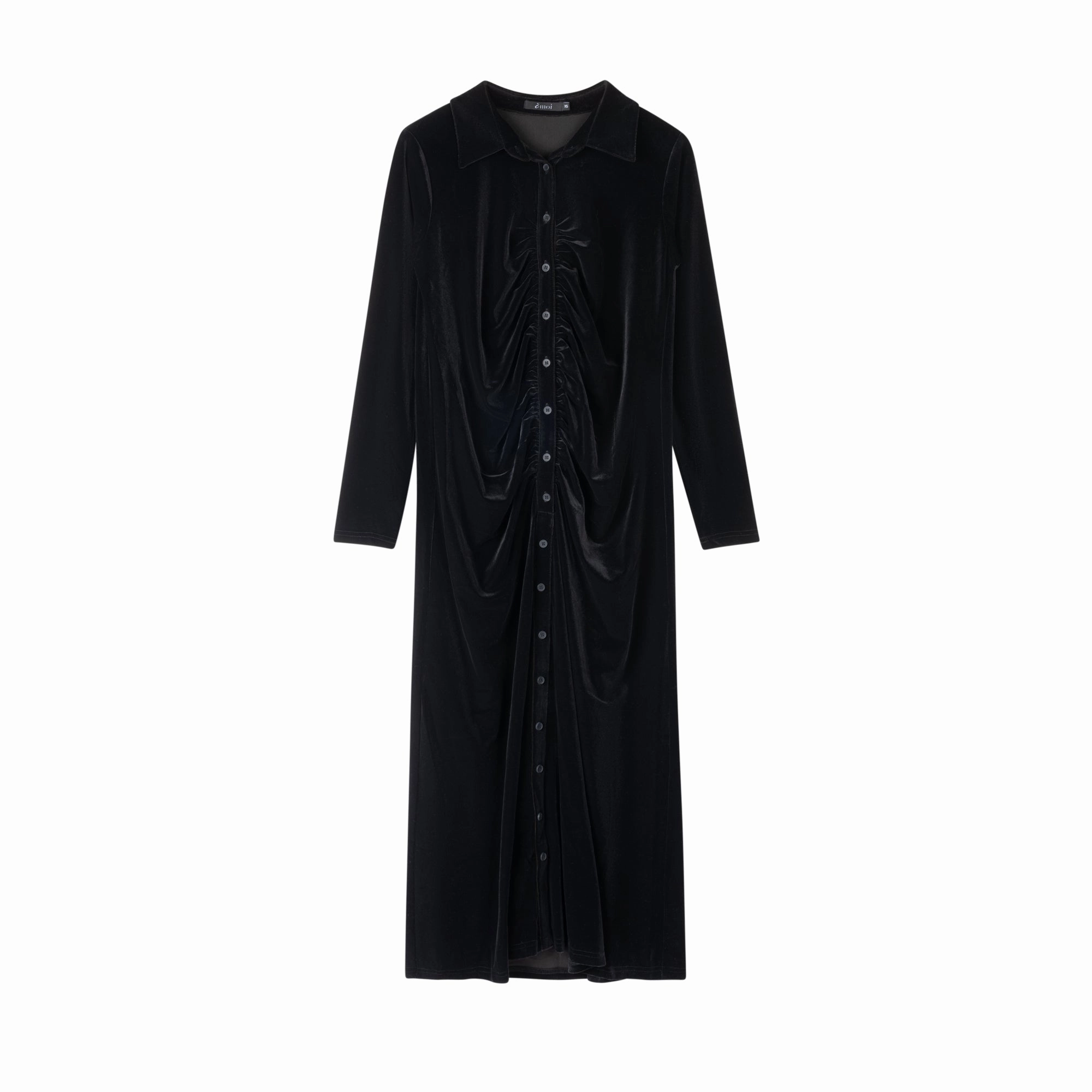 Velour Ruched Dress | Black [Final Sale] Timeless elegance