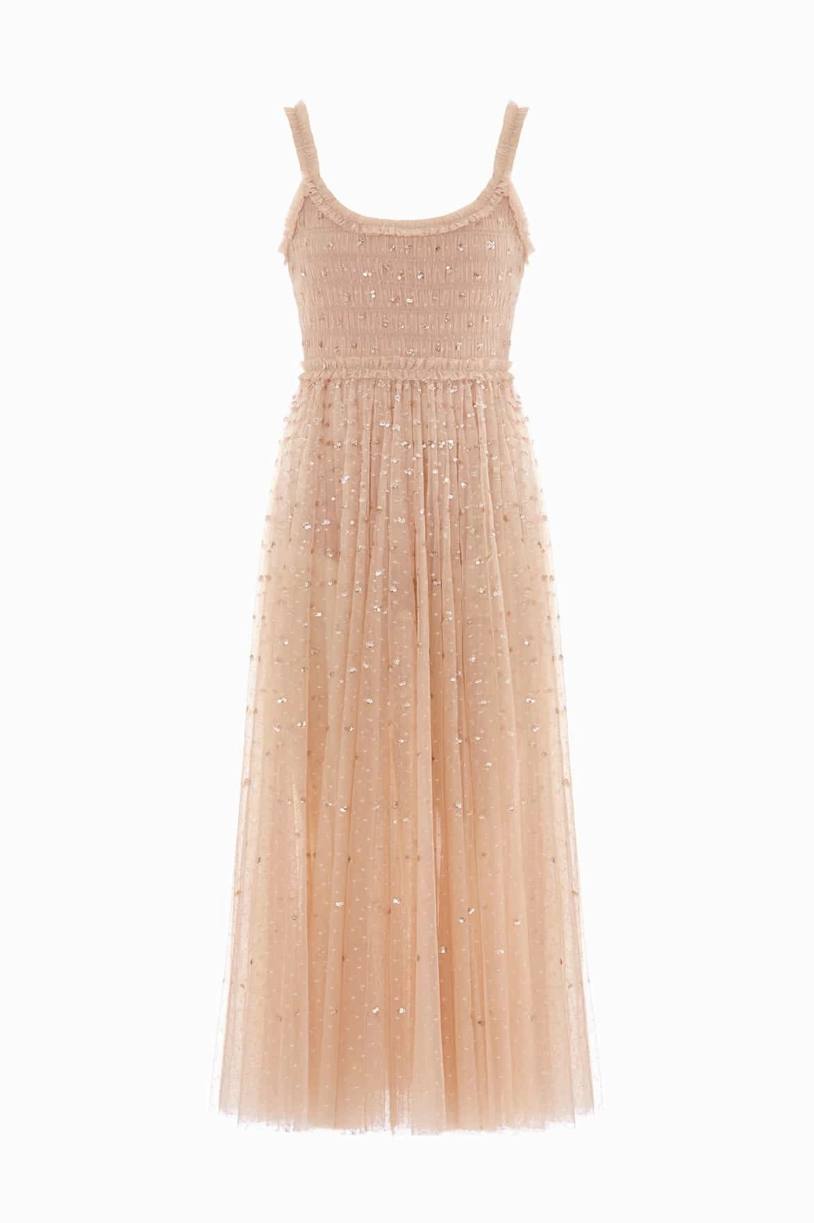 Soft Outfit Sequin Giselle Smocked Cami Ankle Gown