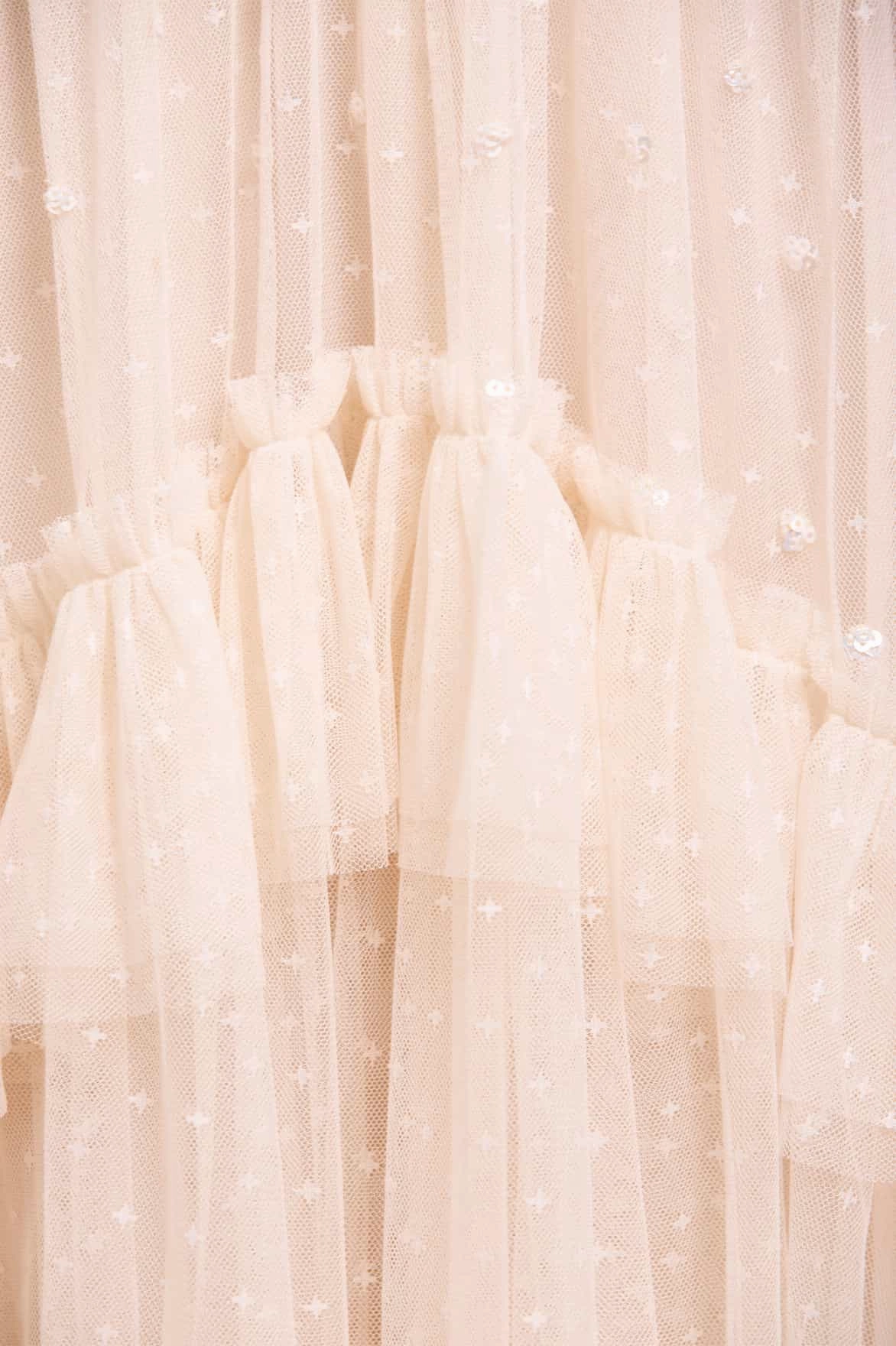 Chic and Cozy Wear Sequin Glimmer Rouched Off-Shoulder Gown