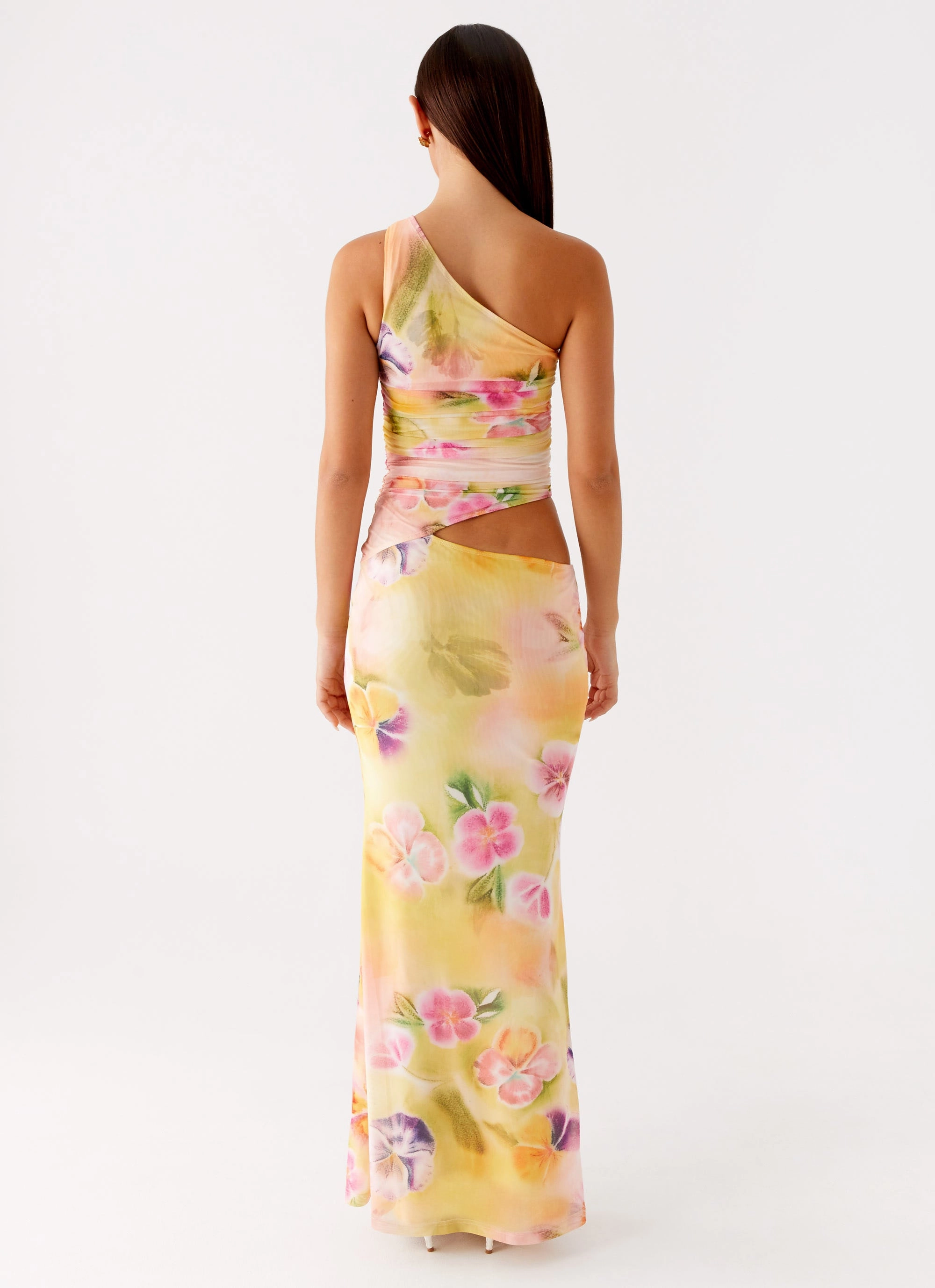 Seranella One Shoulder Maxi Dress - Sunburst Floral
