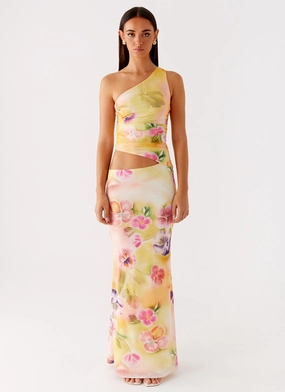 Seranella One Shoulder Maxi Dress - Sunburst Floral