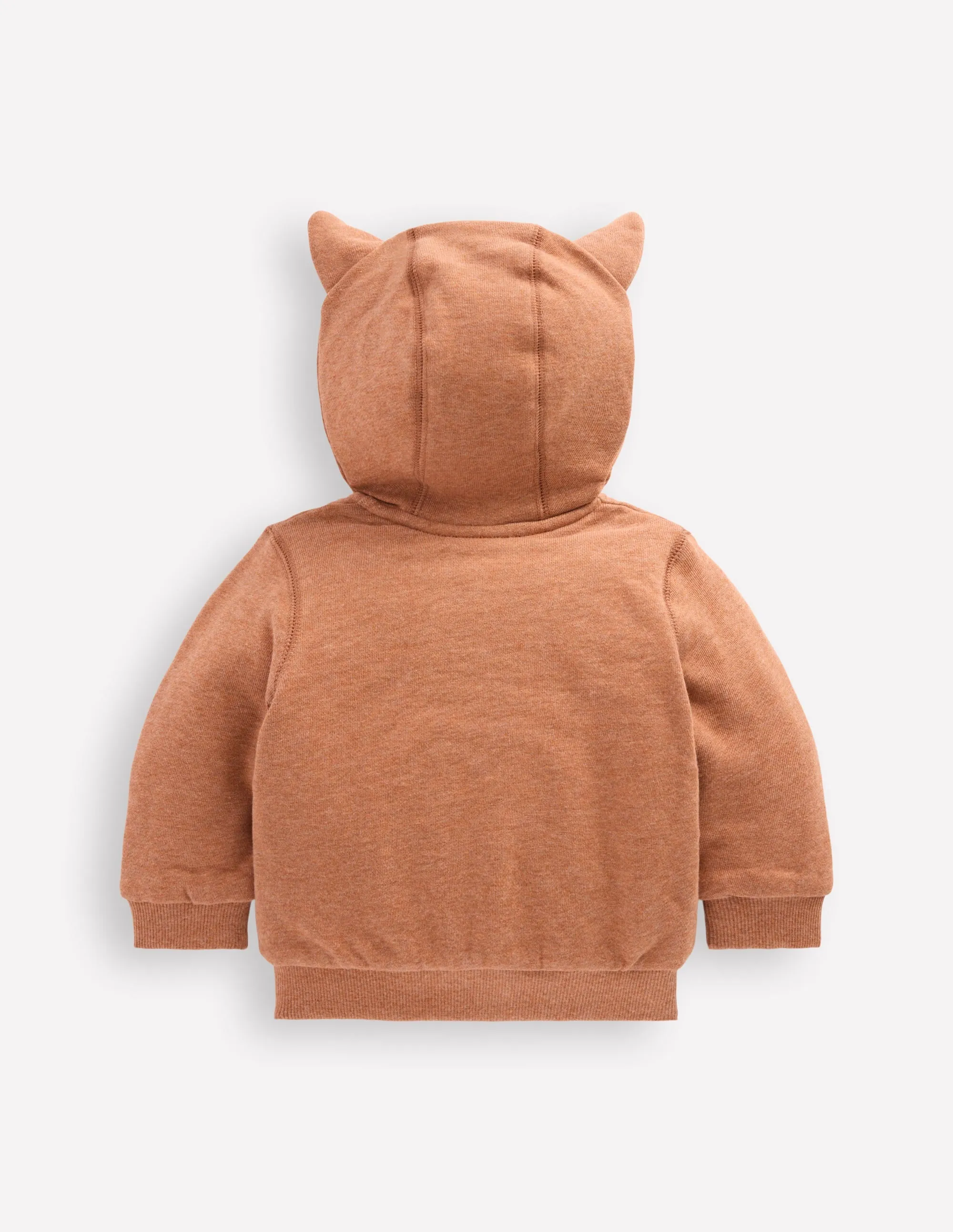 Compact Jacquard Weave Casual Style Shaggy Lined Novelty Hoodie-Brown Dog