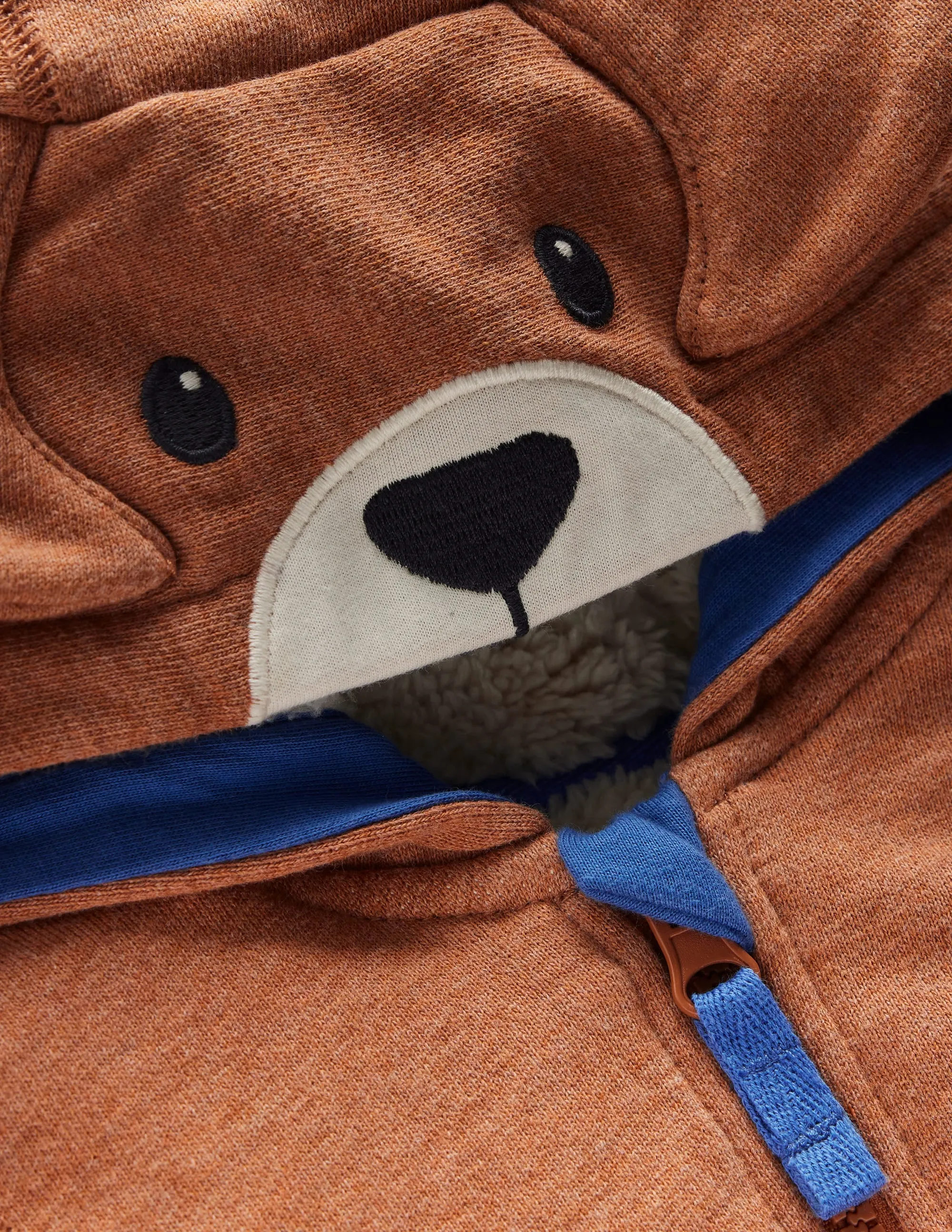 Shaggy Lined Novelty Hoodie-Brown Dog Sporty Top