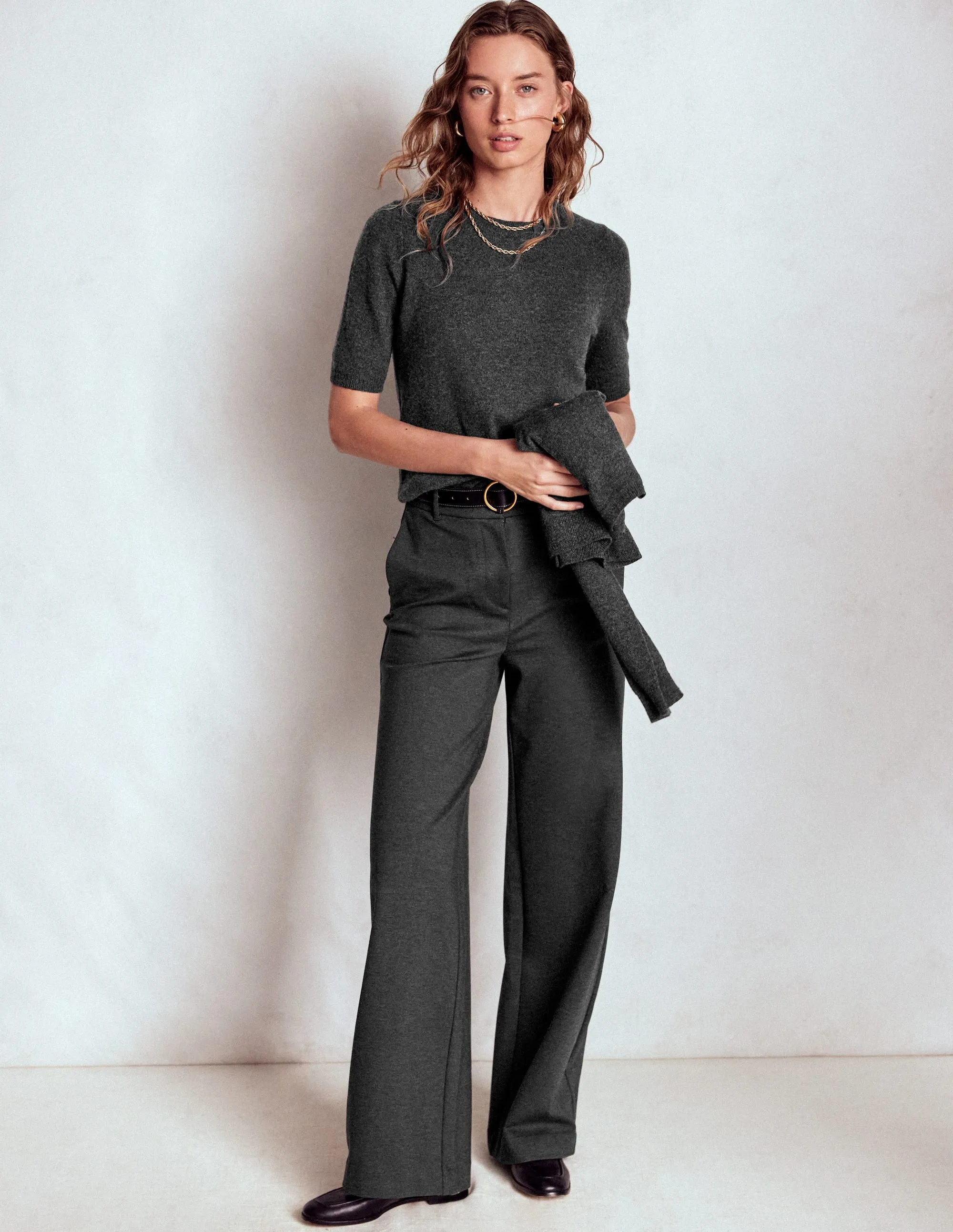 Everyday Pair Eva Cashmere T-Shirt-Charcoal Melange