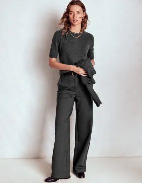 Everyday Pair Eva Cashmere T-Shirt-Charcoal Melange