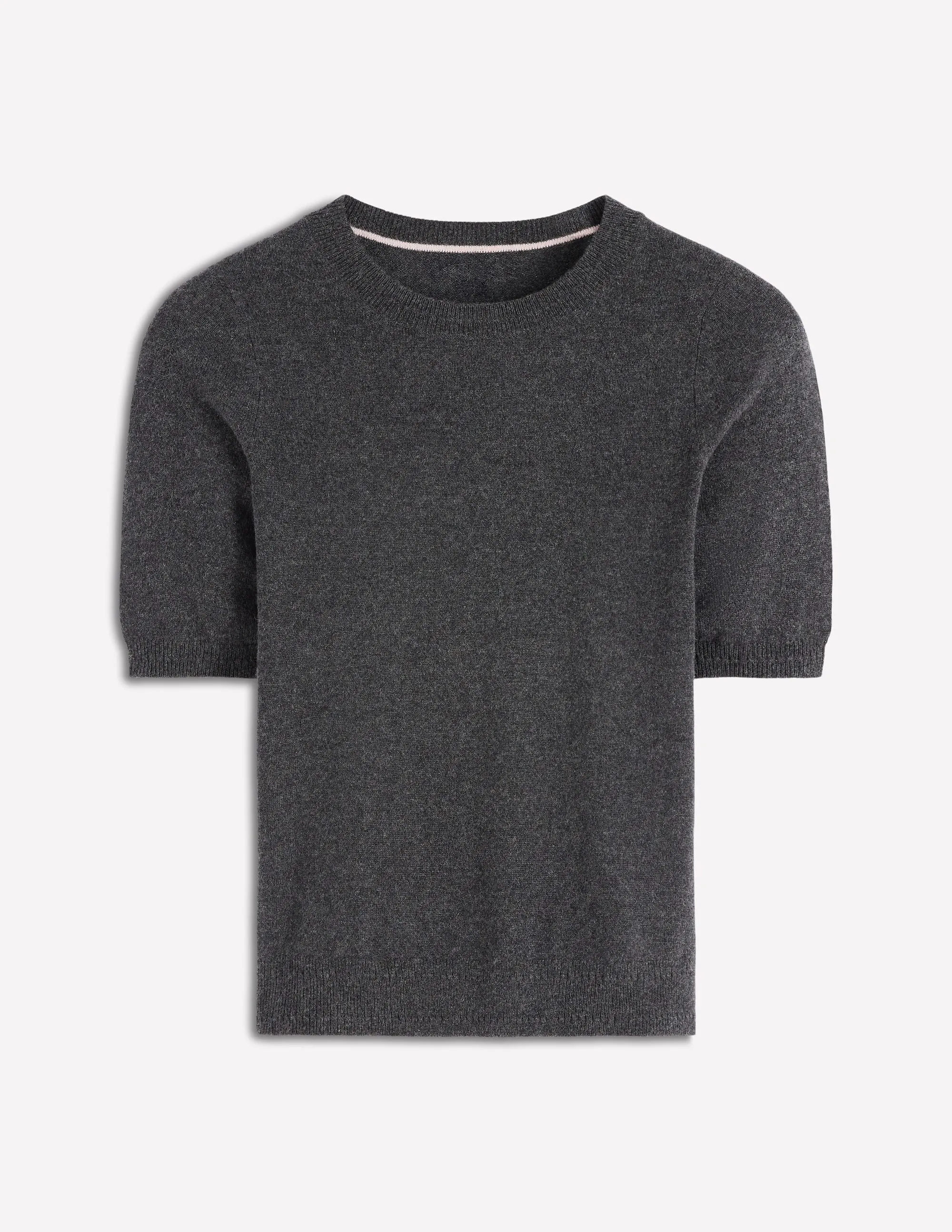 Fresh Outfit Antibacterial Treatment Eva Cashmere T-Shirt-Charcoal Melange