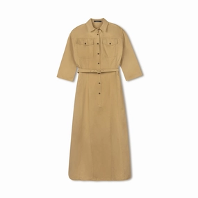 Aline Denim Dress | Khaki [Final Sale] Easy Wrap Moment Light