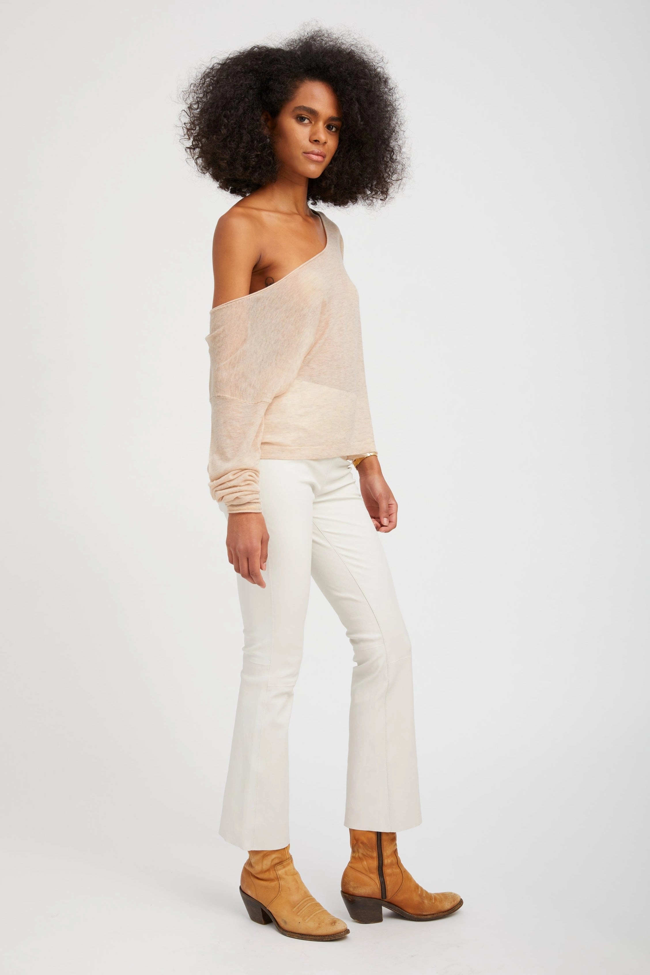 Shell Leather Ankle Flare Thermal Comfort