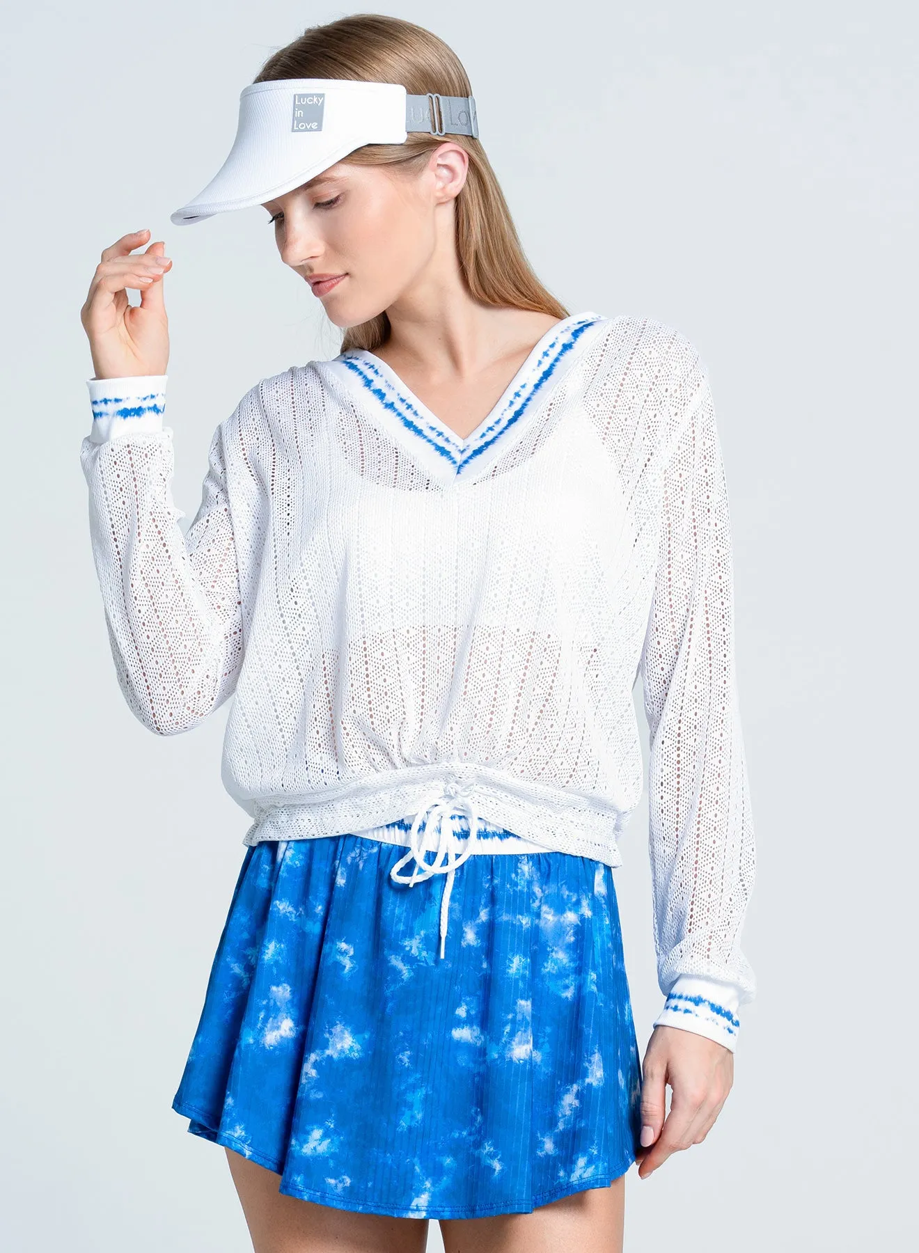 Shibori Stripe Lace Pullover WaterResistant