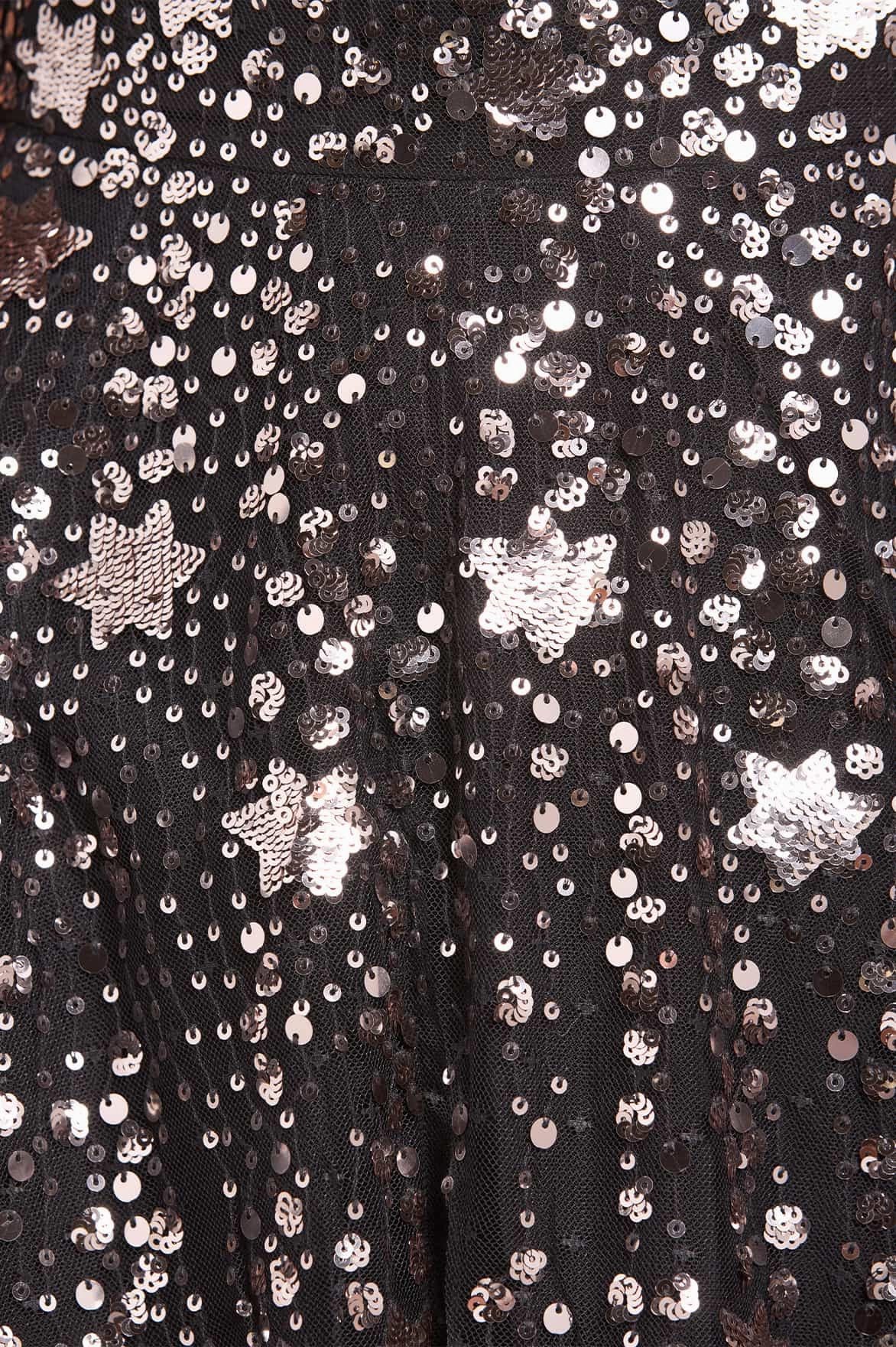 Minimal Details Minimalist-Style Shooting Stars Cape Ankle Gown