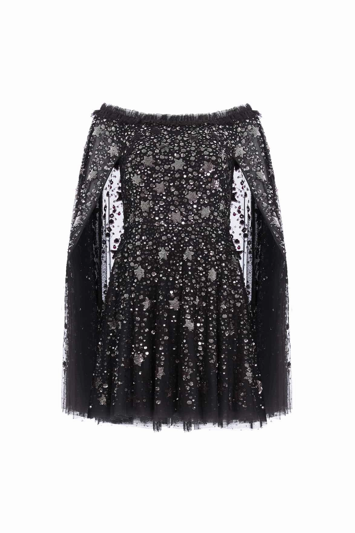 Shooting Stars Cape Micro Mini Dress Refined Presence