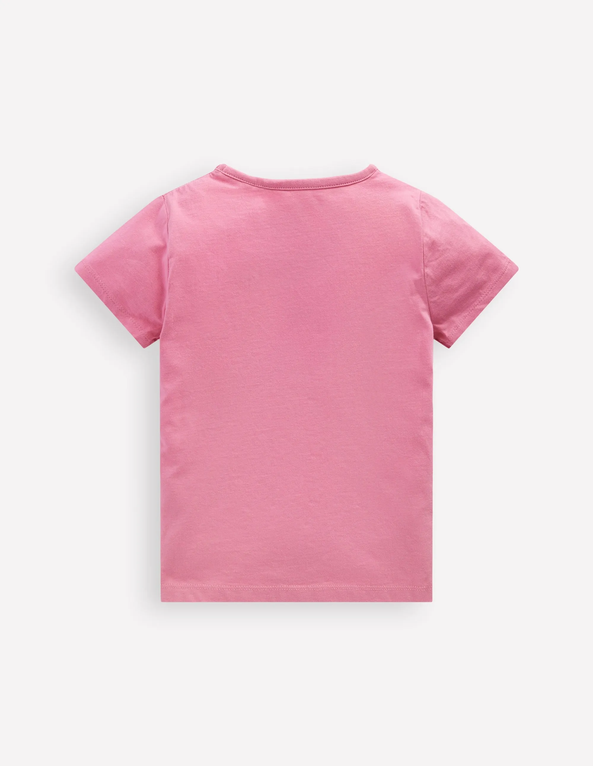 Taped Neckline Short Sleeve Appliqu T-shirt-Formica Pink Stationary Pets