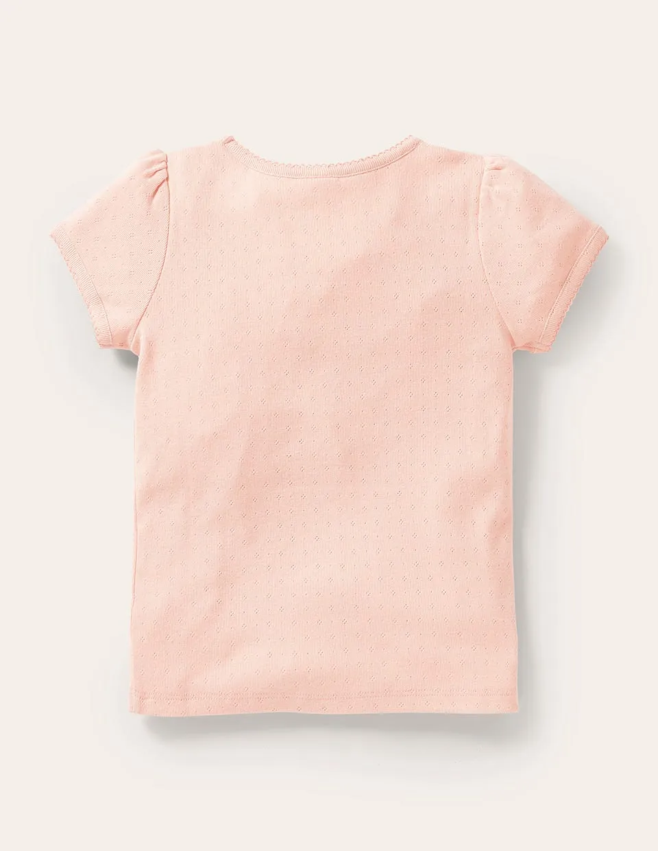 Short Sleeve Pointelle Top-Provence Dusty Pink SoftenedTexturedWeave Soft Wearable