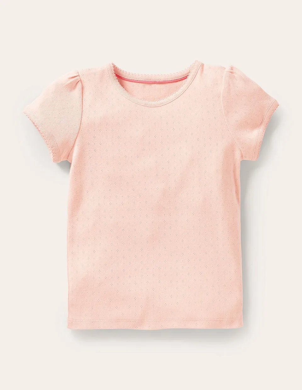 Outdoor Layer All-Day Wear Short Sleeve Pointelle Top-Provence Dusty Pink