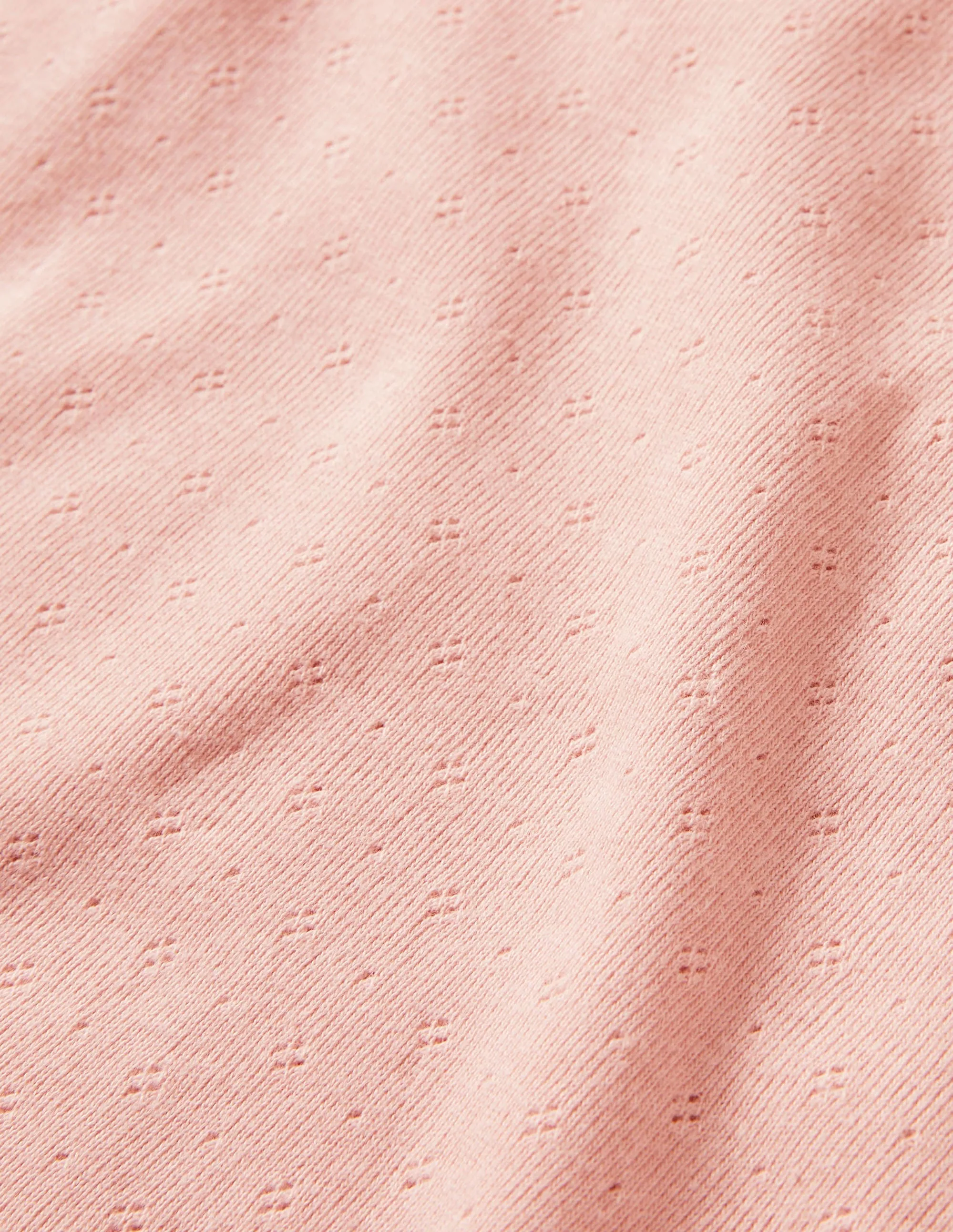 Short Sleeve Pointelle Top-Provence Dusty Pink Multi Directional Stretch Easy Look