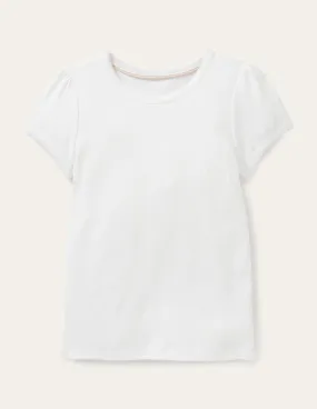 Short Sleeve Pointelle Top-White Casual Essential Wear Collared formality