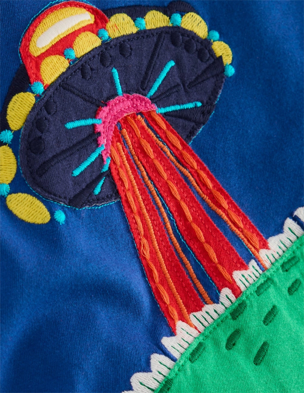 Short Sleeve Appliqu T-shirt-Dino Space Sustainable Production Certified