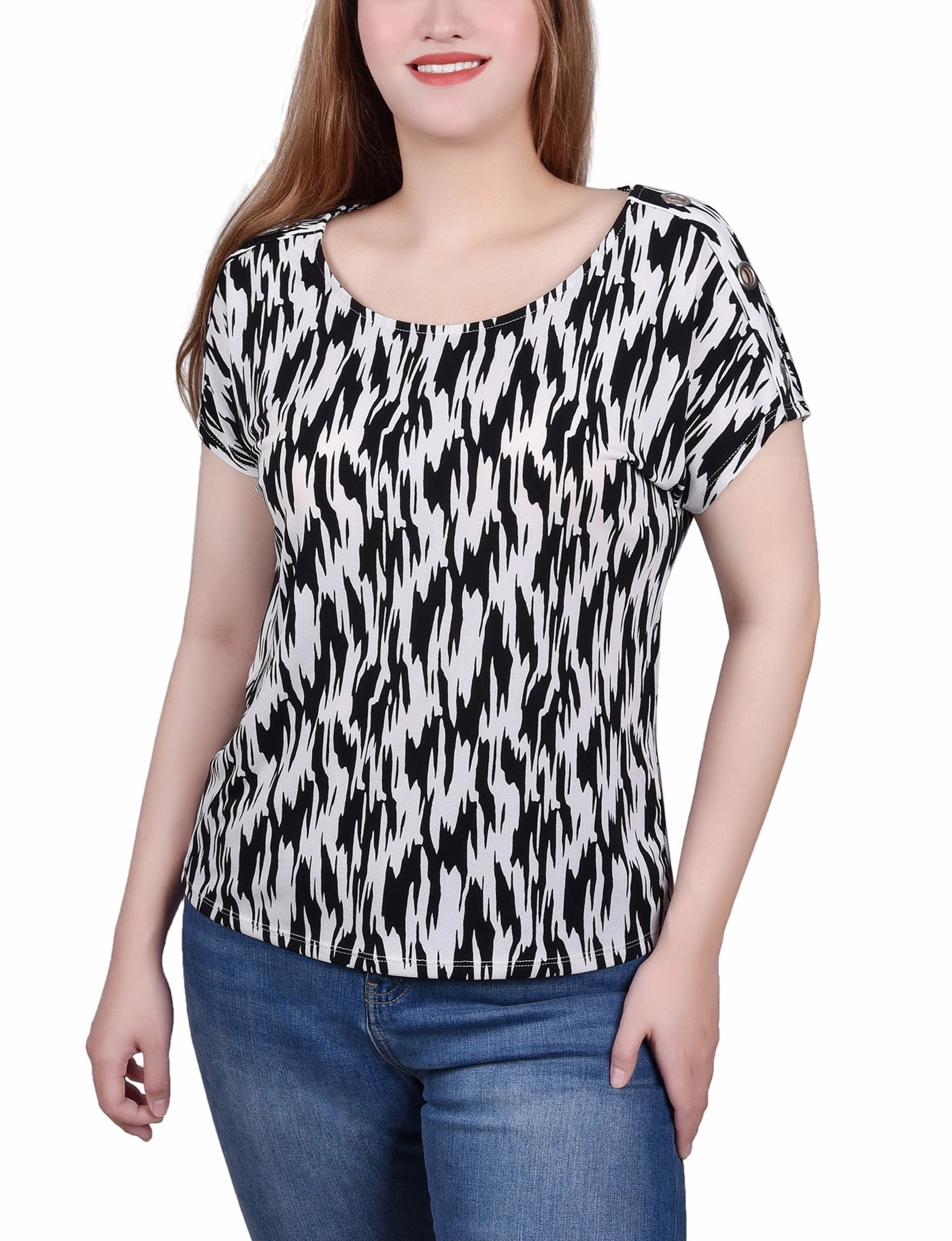 Short Sleeve Extended Sleeve Tunic Top Fitted Tank MultiPocket Design