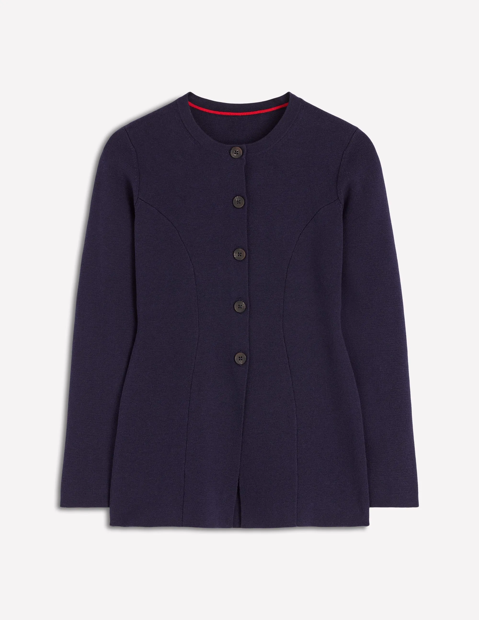 City Comforted Joanna Fitted Knitted Jacket-Navy
