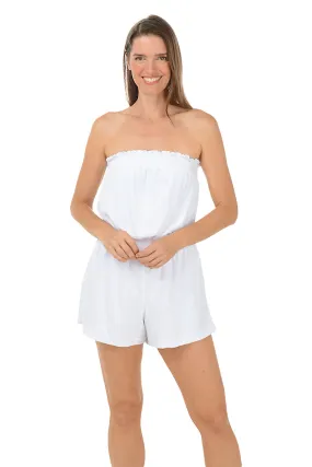 Multipurpose Layering Piece Smocked Bandeau Terry Romper