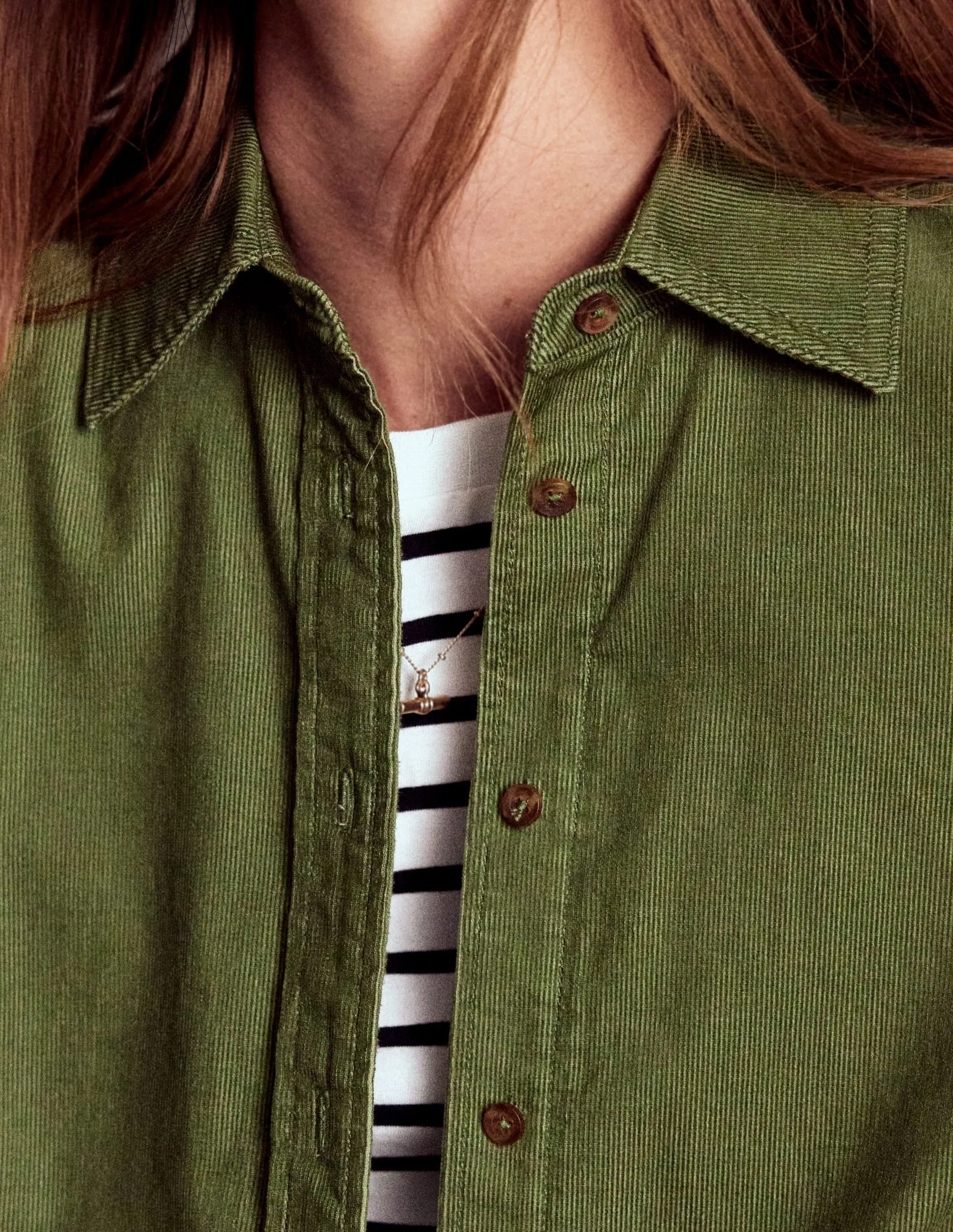 Easy Style Modular Layering System Sienna Cord Shirt-Fern
