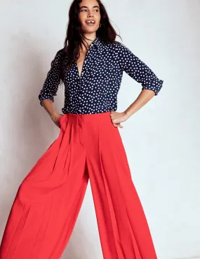 Reflective Safety Trim StretchComfortDesign Sienna Silk Shirt-French Navy, Painted Dot