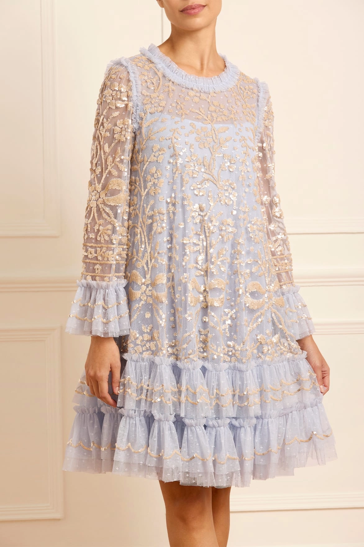 Gentle Aesthetic TearResistantFabric Celia Long Sleeve Mini Dress