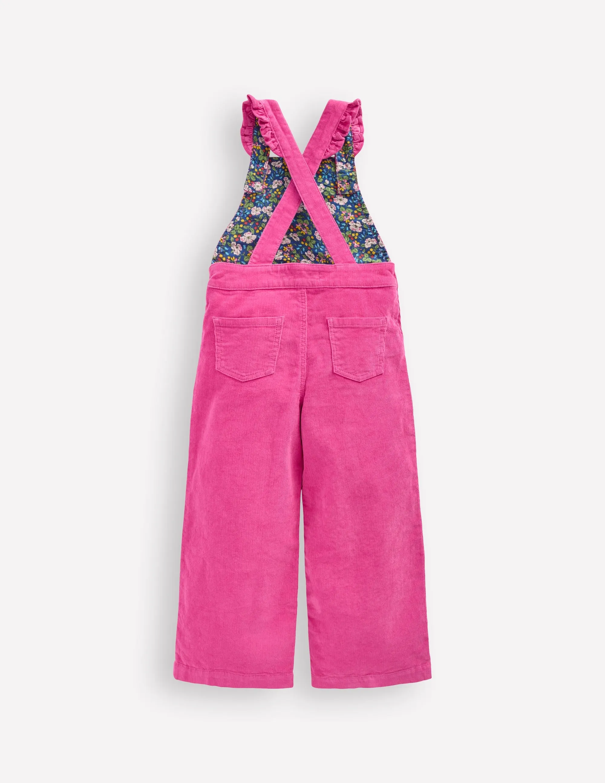 Tiered-Skirt Comfortable Design Wear Frill Dungarees-Raspberry Pink
