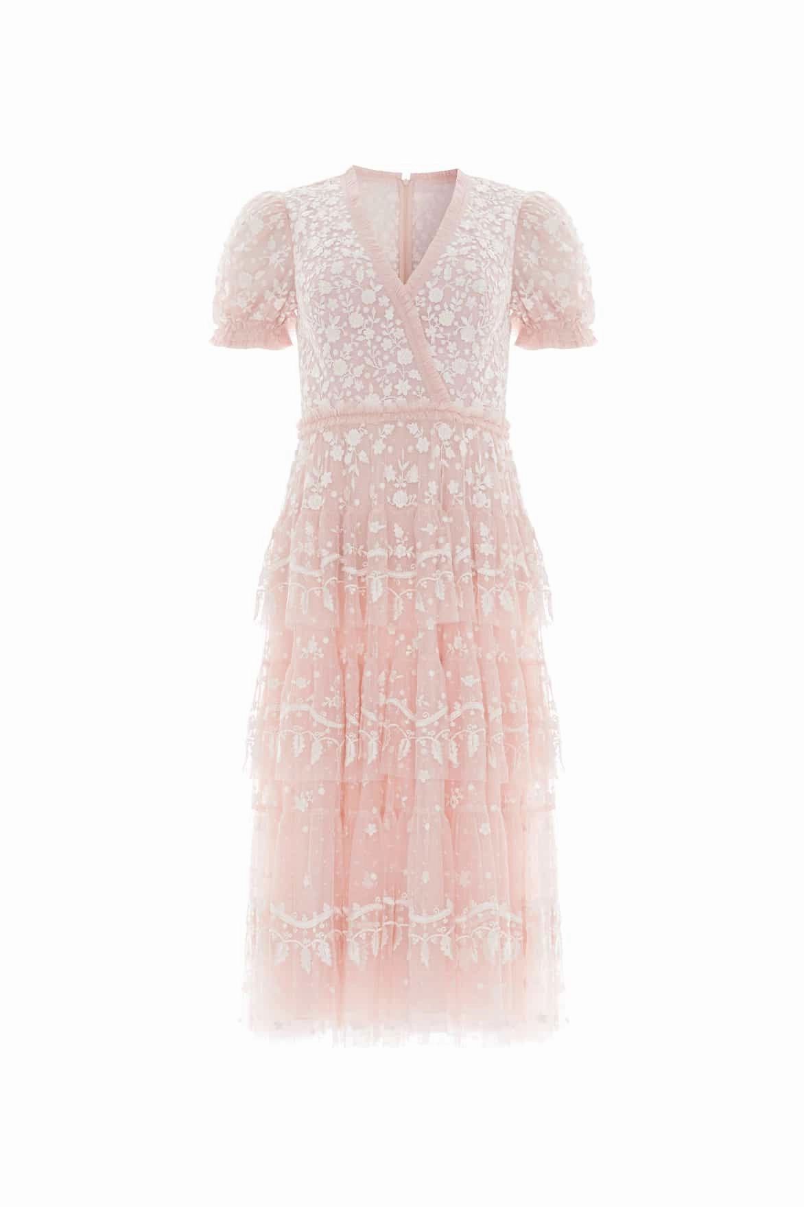 Layered Lace Midaxi Dress Wedding Style Golden Scene