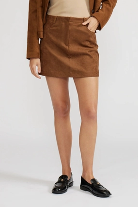 DARRY SUEDE MINI SKIRT Opaque finish