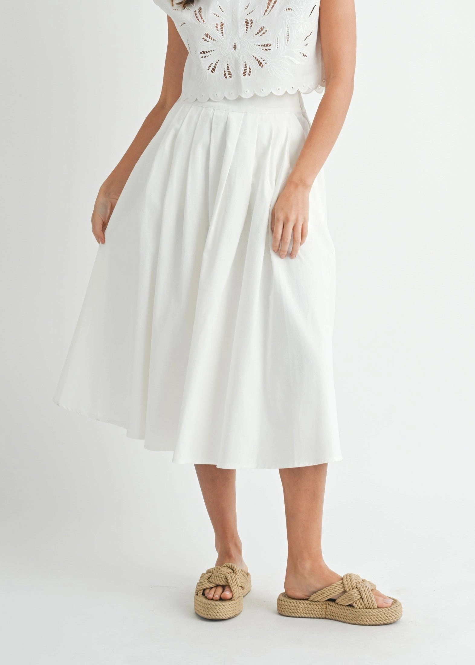 WILLOW PLEATED MIDI SKIRT Timeless Piece Secure Closure