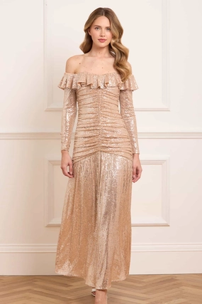 Coastal Soft Sienna Off-Shoulder Gown