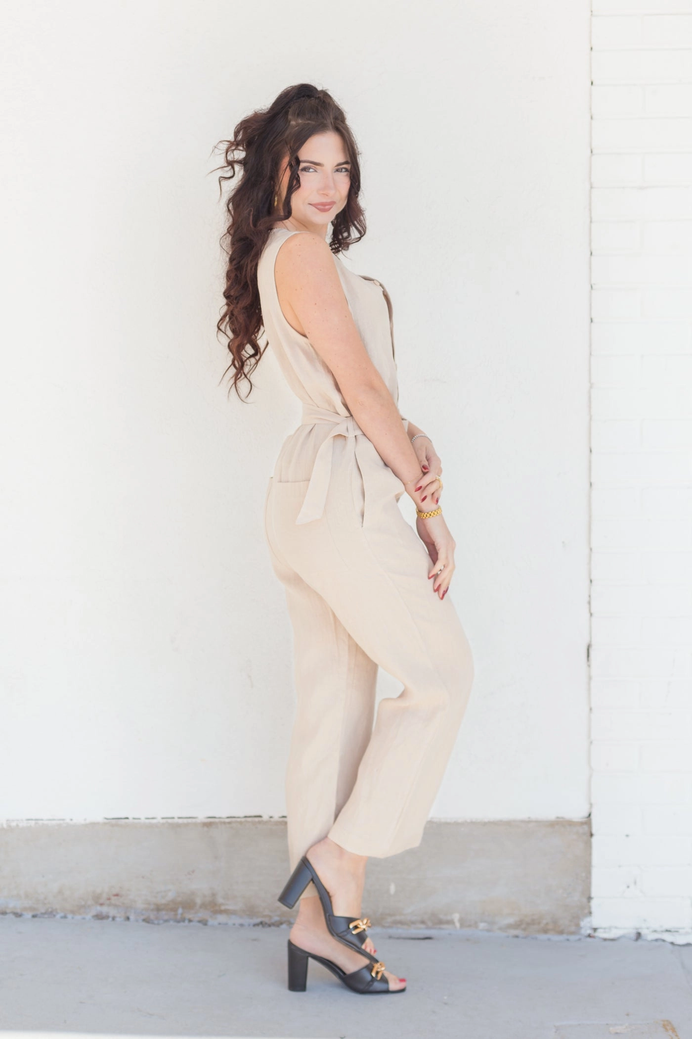Structured fabric OrganicCottonBlend PRISCILLA JUMPSUIT