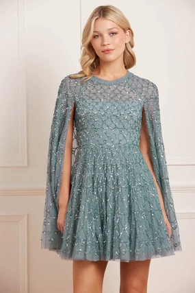 Heart Lattice Micro Mini Dress loose silhouette All Look