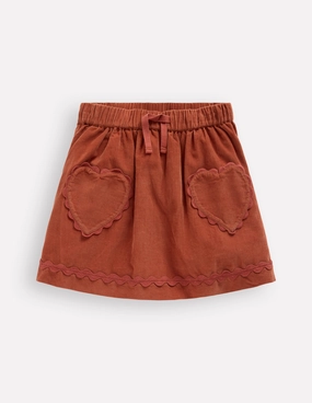 Simple Layer Ric Rac Skirt-Barn Red