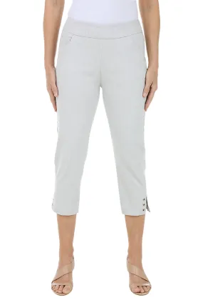 Wear Resistant Fabric Pull-On Rhinestone Denim Capri Pant