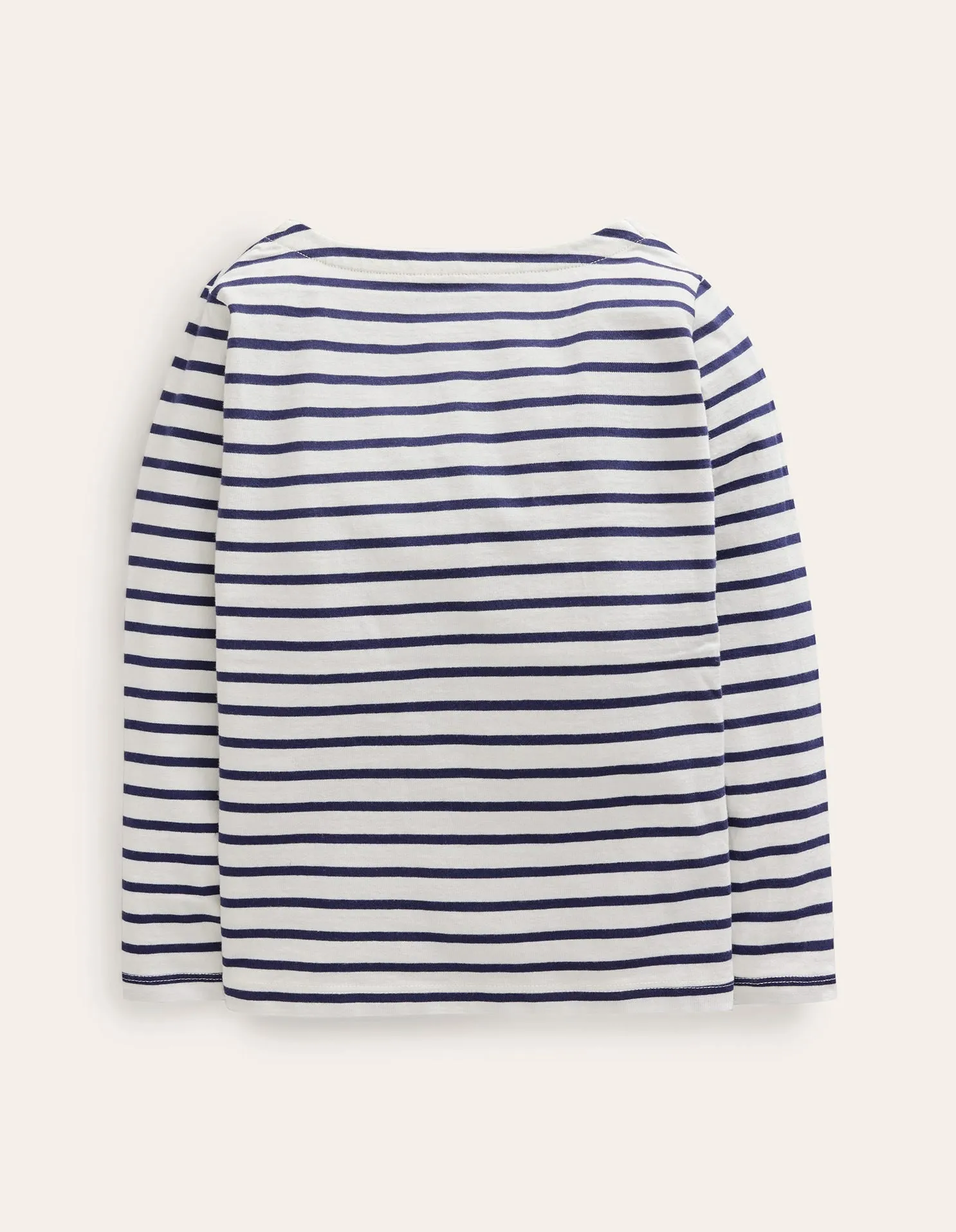 Ella Breton-Ivory/College Navy Distressed Hem Finish