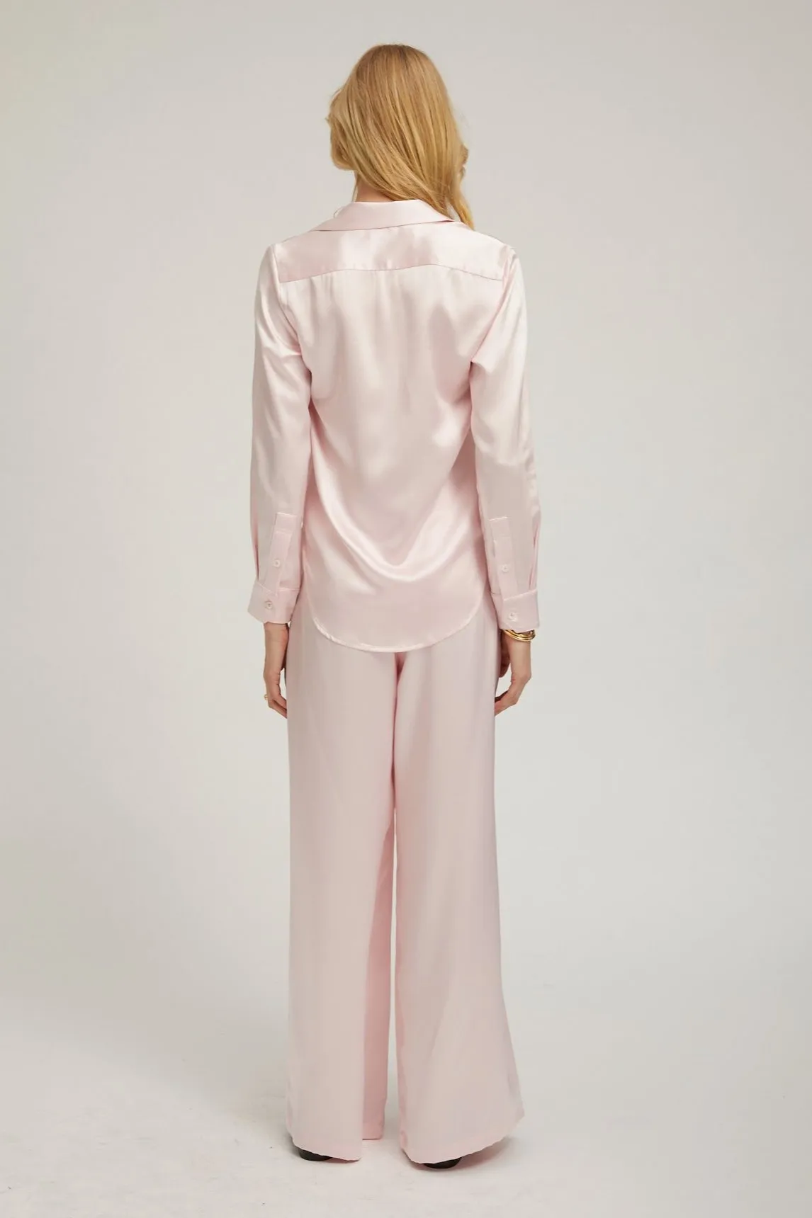 Ballet Silk Wide Leg Pintuck Pants Versatile Fashion Fresh Fit