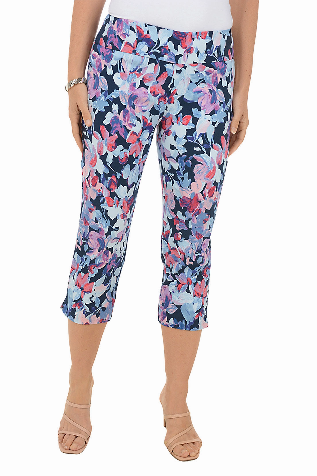 Ruby Orchids Pull-On Crop Pant Comfortable Fashion
