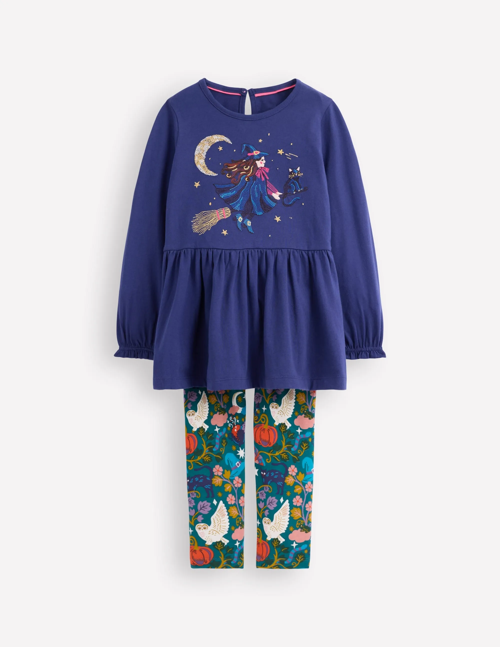 Comfy Top Feminine Touch Applique Tunic Set-Starboard Blue