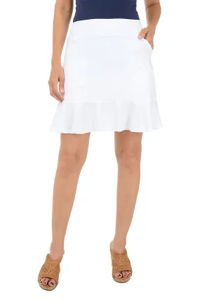 Non Restrictive Multi-way wear Solid Madison Flared Pull-On Skort