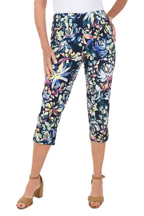 Cozy Wear Petite Rose Petals Pull-On Crop Pant