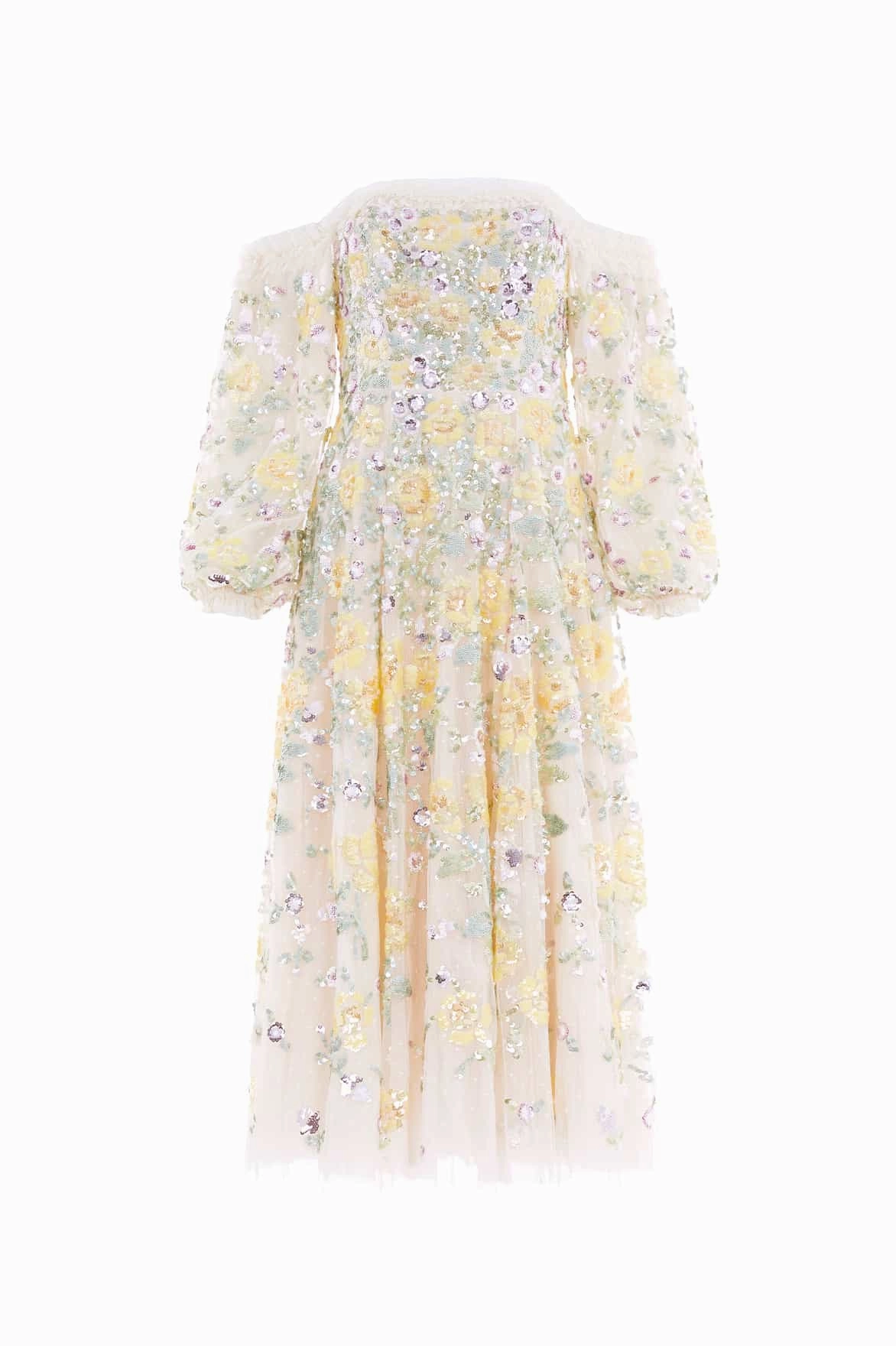 Elina Rose Off-Shoulder Ballerina Dress Sheer Light Party outfit