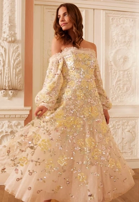 Elina Rose Off-Shoulder Ballerina Dress Sophisticated Appeal