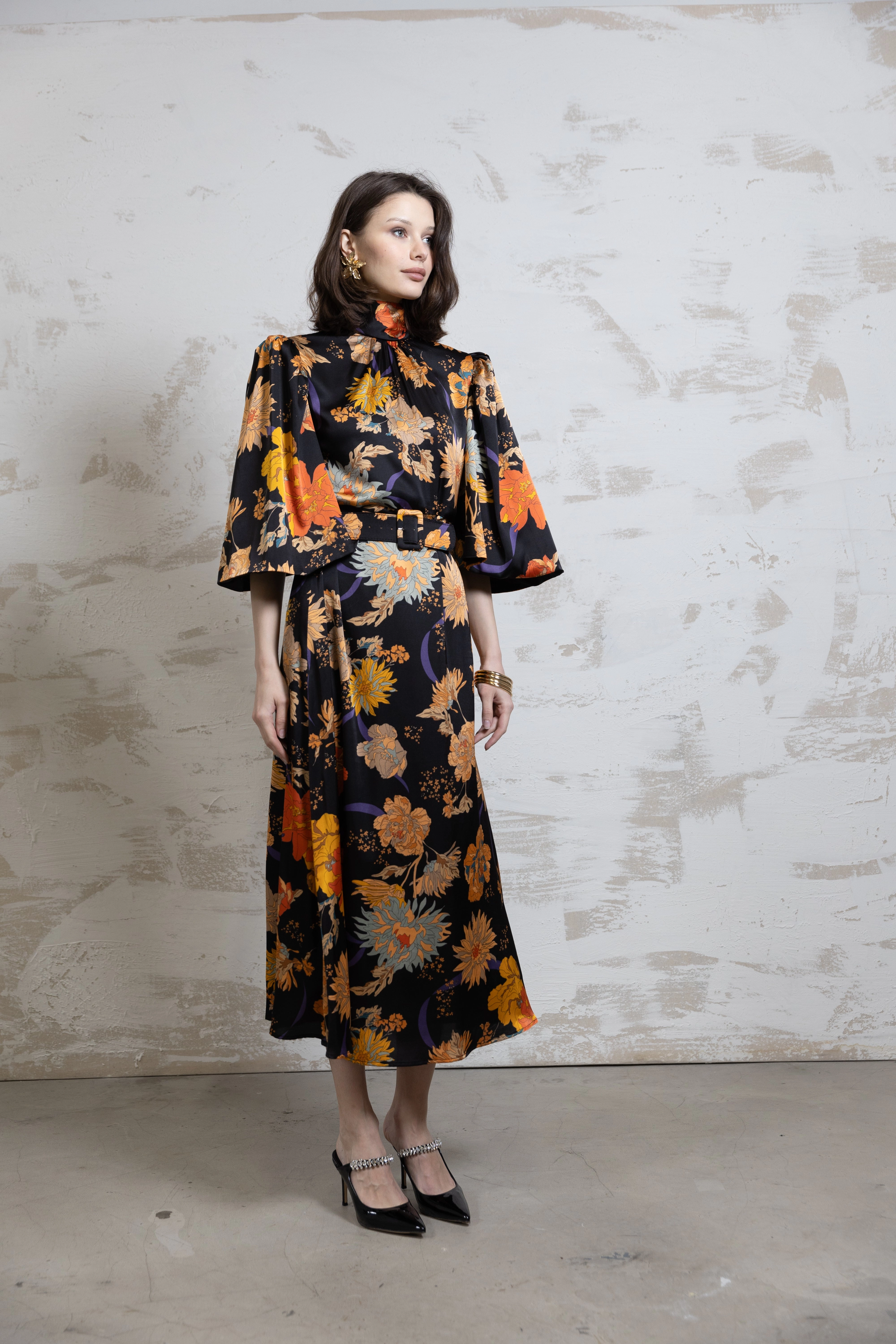Beauty Zone Signature-Style Scarlette Midi Floral Dress