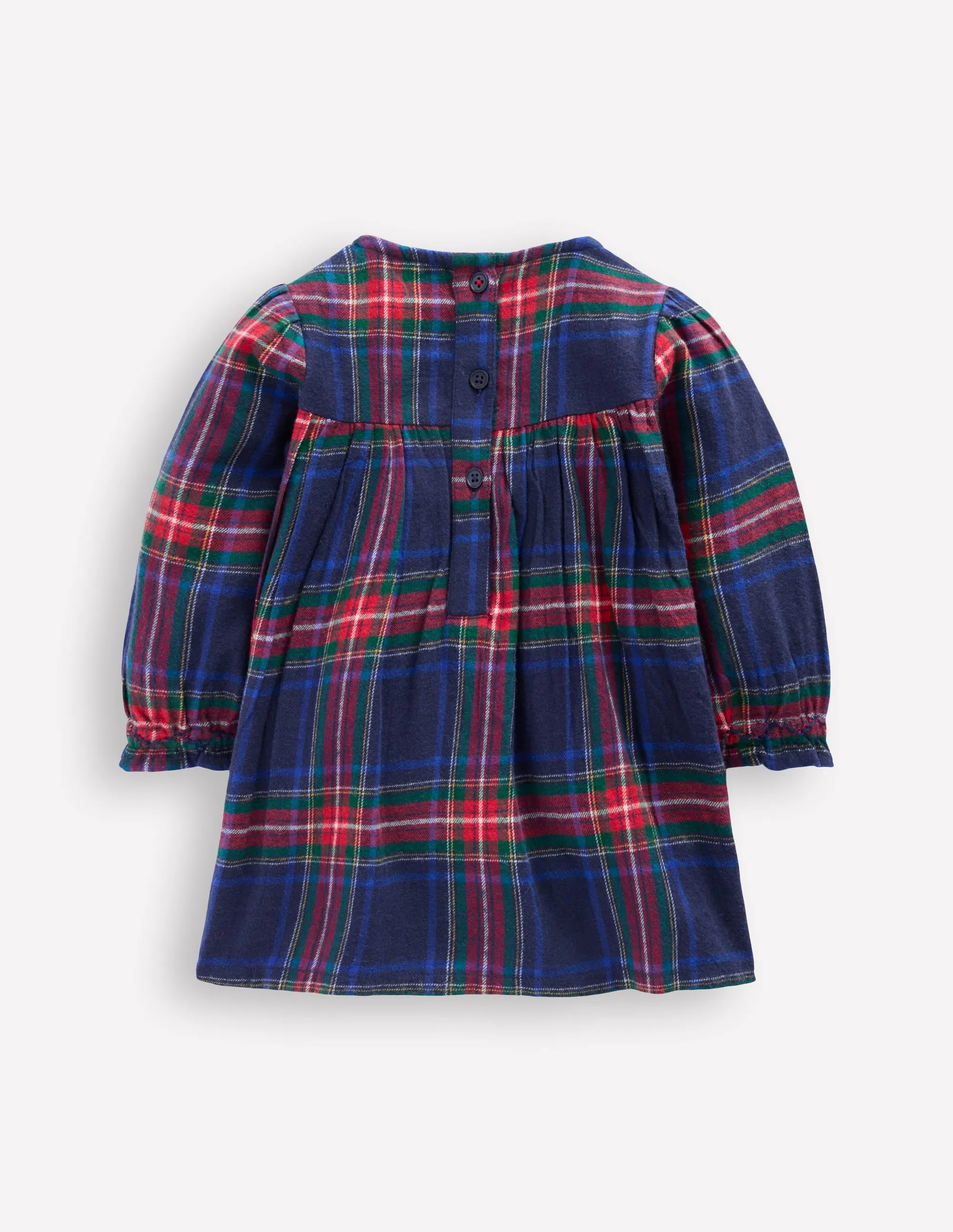 Fall Outfit Body Confidence Smocked Occasion Dress-Navy Check