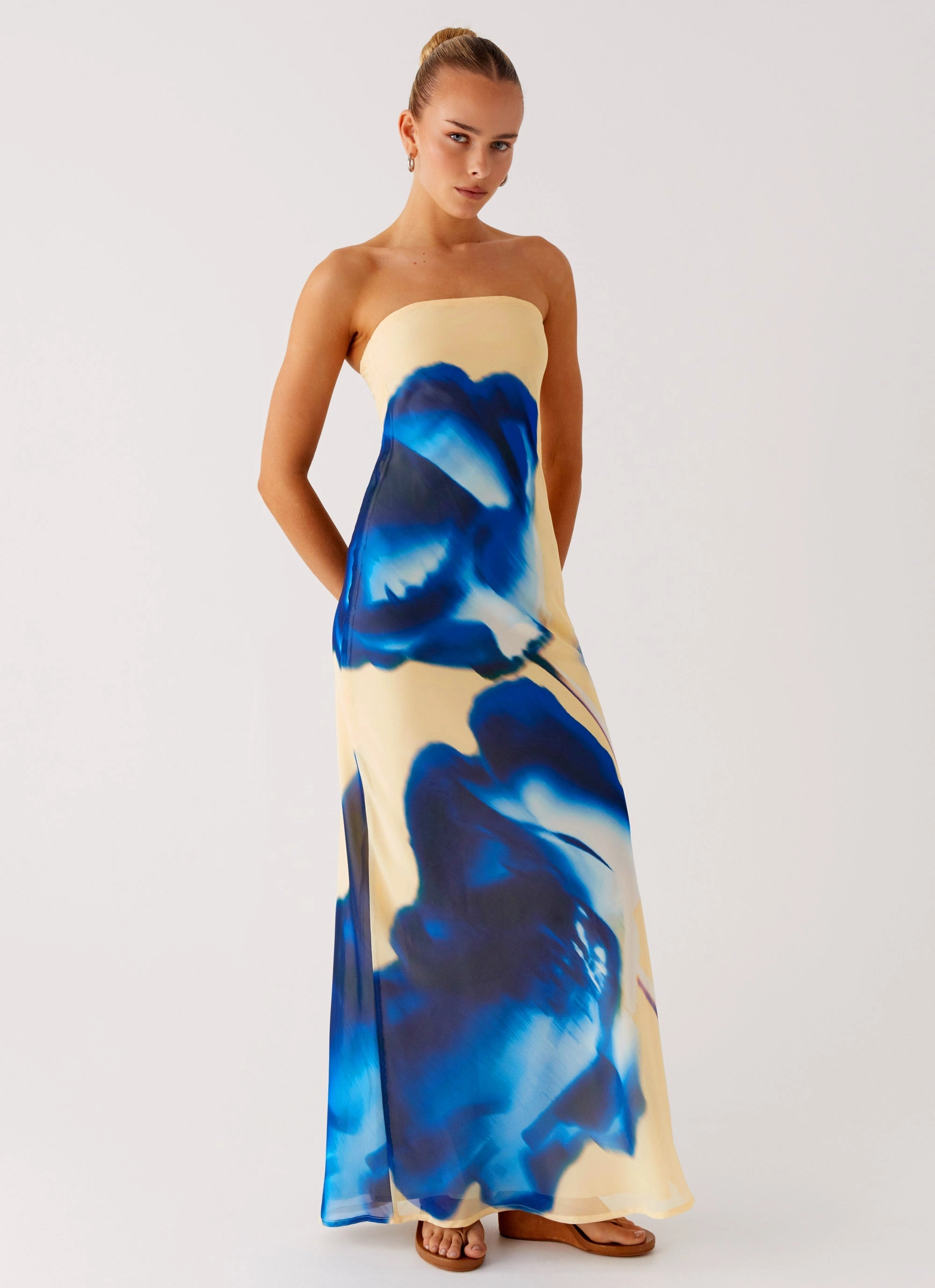 So You Say Strapless Maxi Dress - Heirloom Floral