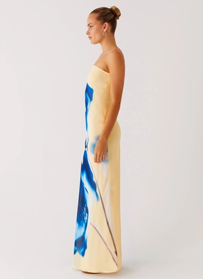 So You Say Strapless Maxi Dress - Heirloom Floral