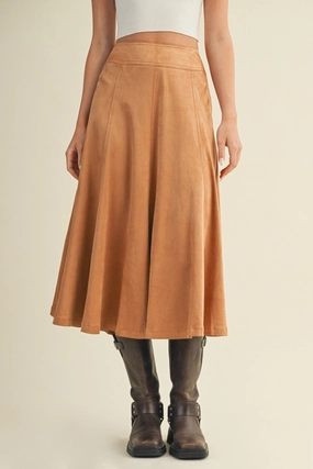 SOFIA SUEDE MIDI SKIRT Creative Fashion