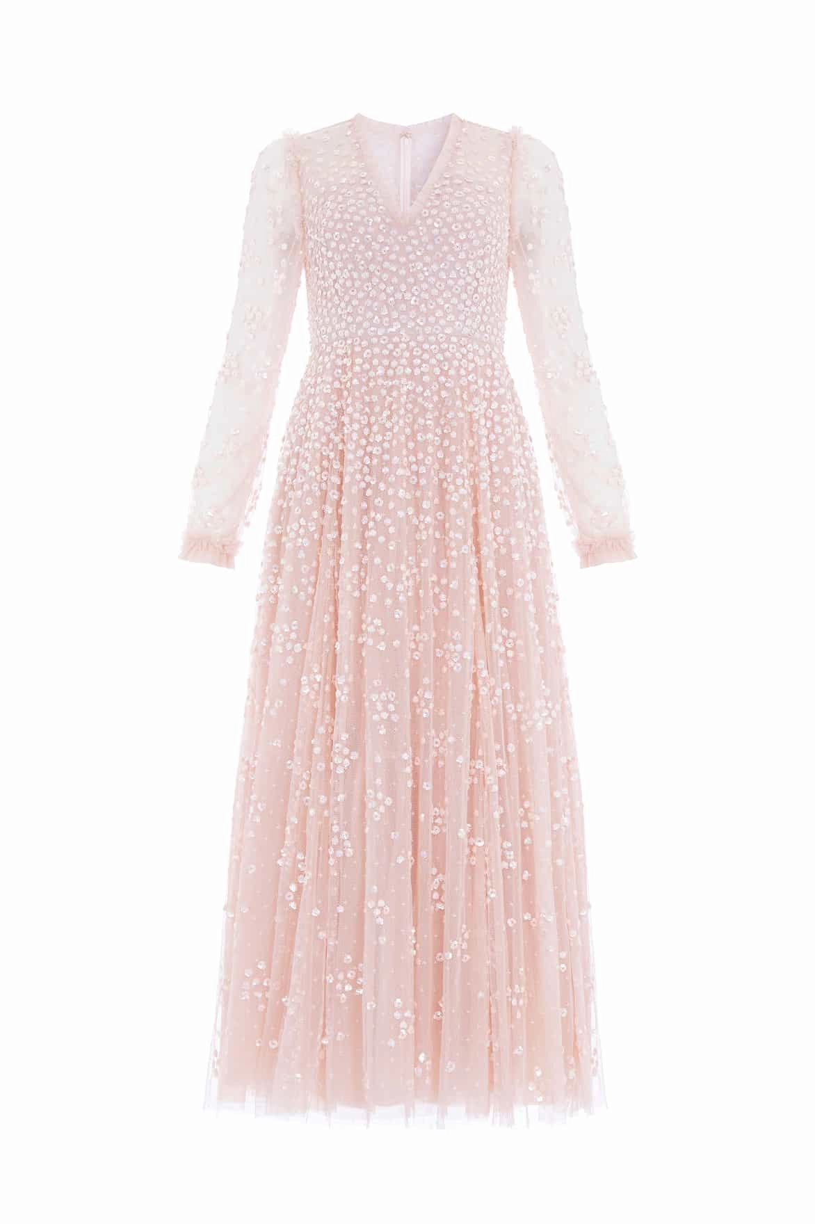 Work Favorite Relaxed fit wear Leila Dot V-Neck Ankle Gown